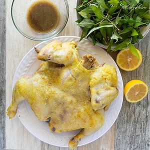 Vietnamese Steamed Whole Chicken with Turmeric and Coriander (Gà Hấp Bột Nghệ Rau Răm) - Vicky Pham