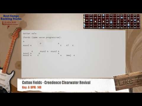 🎸 Cotton Fields - Creedence Clearwater Revival Guitar Backing Track with chords and lyrics