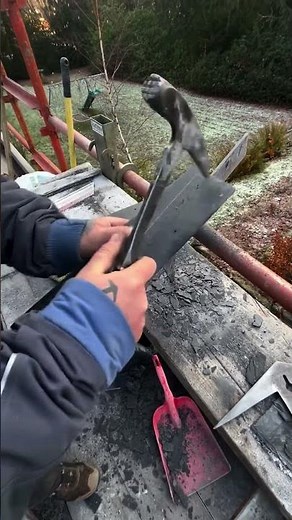 Cutting Slate to Create a Pointed Roof Design