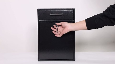 xydled Wall-Mount Mailboxes with Combination Lock, Steel Combination Lock Mail Boxes Outdoor, Locking Wall Mount Mailbox, Security Key Drop Box, 13.4H x 11.6L x 5.8W Inches, Black, Large