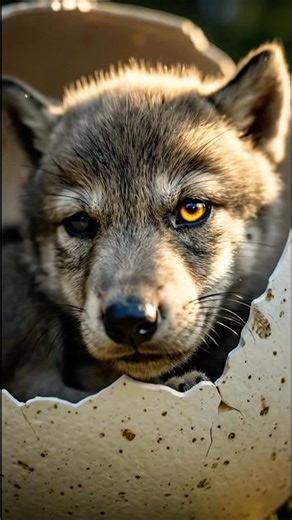 Baby Wolf vs Eggshell 🐺 | Shell Snap ASMR