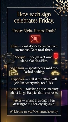 How Each Zodiac Sign Celebrates Friday ✨
