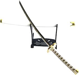 Demon Slayer 1/6 Size 10'' Agatsuma Zenitsu Sword Samurai Sword Katana Knife Action Figures Game Collection Toys Party Supplies Gift Metal Room Decoration (Agatsuma Zenitsu)