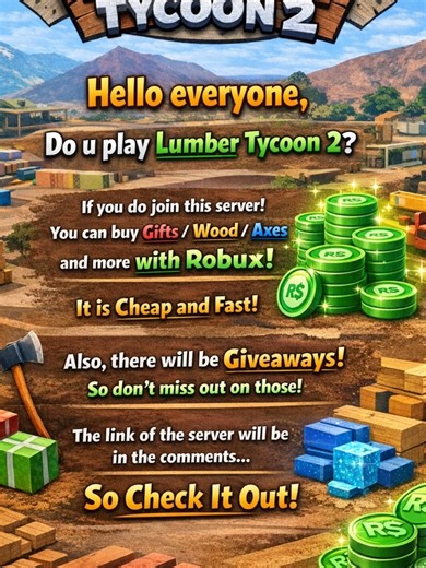 Join this server to buy items and participate in Giveaways! #LT2 #roblox #cheap #DC #join