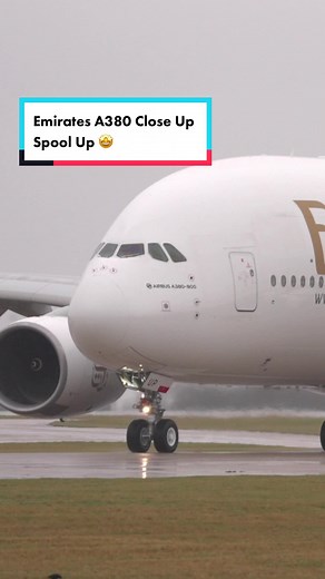 Emirates A380-800 Engine Spool Up Departing Manchester | Aviation Enthusiast