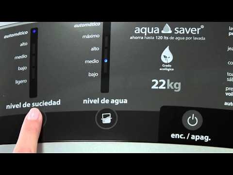 Lavadora mabe aqua saver con mandos digitales glass touch