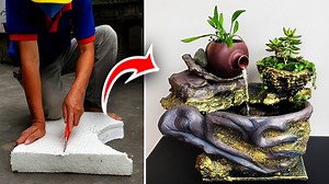 131K views · 2.6K reactions | Creative Ideas From Foam Box - Homemade Awesome Mini Desk Waterfall Aquarium | Home Design Ideas | Facebook