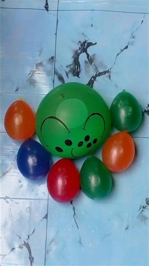 big green balloon vs colourful balloon satisfying balloon pop 🎈😱 #viral #asmr #balloon