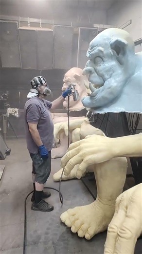 Giant Animatronics Being Painted at Distortions Unlimited