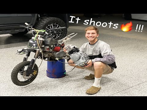New Honda CRF50 Pit Bike Gets Brand New 125cc Motor!!! (IT SHOOTS FLAMES!!!)
