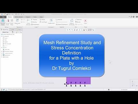Creo Simulate Plane Stress FEA for Stress Concentration on a Plate with a Hole