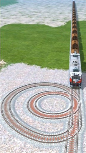 Unbelievable Bumpy Jump VS Train 🤯 | Train AT Extreme Forked Railroad 😨 | Train simulator #shorts