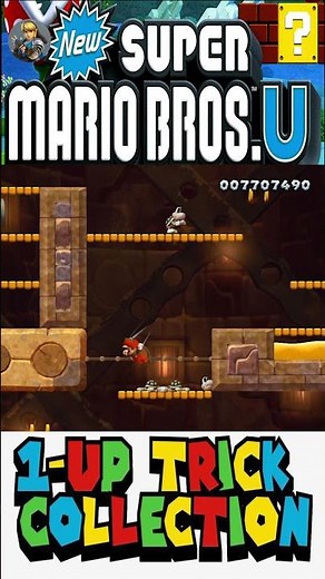 Top 5 1-UP 🍄🔥Tricks in New Super Mario Bros U #shorts #MarioBrosU #1UPTrick #Shorts #Nintendo