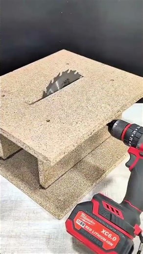 DIY saw blade setup powered by cordless drill