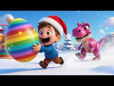 Baby Meets Dinosaur | Christmas Adventure | Fun Baby Songs and Nursery Rhymes for Kids