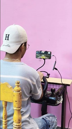 Playing Mobile Racing Game With Steering wheel 😱🤯 #racinggame #steeringwheel #games #shortfeed