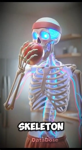 “What Happens When a Skeleton Eats an Apple? 🍎💀 | Funny 3D Animation #shorts