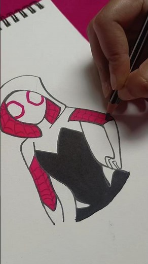 Spider-Gwen Drawing | Spider-Woman Sketch Art ✍️ | Trending Marvel Art Reel