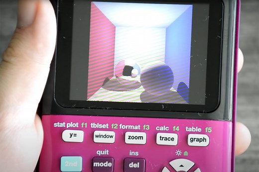 What Ray Tracing Looks Like on a TI-84 Plus CE Graphing Calculator