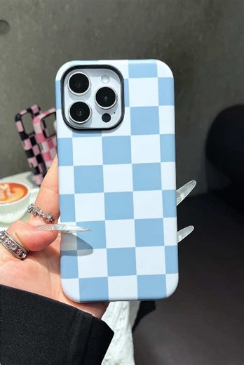 Stylish Blue Checkerboard Phone Case Review