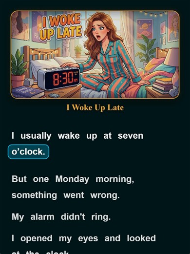 I Woke Up Late! — Short English Story for Beginners