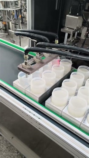 Revolutionary Cosmetic Manufacturing: 4-Head Filling with Integrated Cooling Tunnel System! #machine