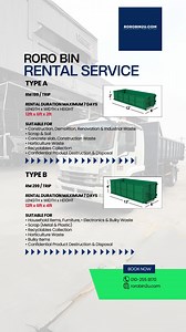 RORO BIN RENTAL | SEWA TONG RORO - Construction Work - Sisa-sisa Renovation - Kayu, Pokok & Plastik - Sampah Kilang - Kertas & Kotak 📍Shah Alam 📍Klang 📍Setia Alam 📍Elmina 📍Bukit Jelutong 📍Sungai Buloh 📍USJ 📍Subang Jaya 📍Kelana Jaya 📍Petaling Jaya 📍Bandar Sunway 📍Kota Kemuning 📍Alam Impian 📍Bandar Rimbayu 📍Bukit Tinggi Klang 📍Puchong 📍Bukit Raja 📍Pandamaran 📍Saujana Putra 📍Jalan Kebun 📍Bukit Rimau 📍Bukit Naga 📍Putra Height 📍Pulau Indah Bin Size🚛 12 x 6 x 2 (TYPE A) RM 199