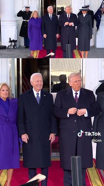 President Joe Biden and first lady Jill Biden welcome President-elect Donald Trump and Melania Trump to the White House before traveling to Capitol Hill together, where Trump will be sworn in as the 47th president. #cnn #news #inaugurationday