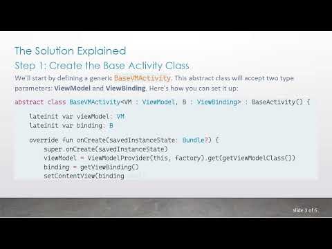 Implementing Abstraction with ViewBinding in a Base Activity for Android Development