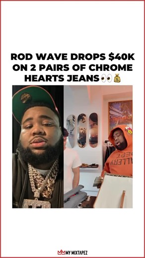MyMixtapez on Instagram: "#RodWave really spent $40K on two pairs of Chrome Hearts jeans like it’s nothing 😳💸"