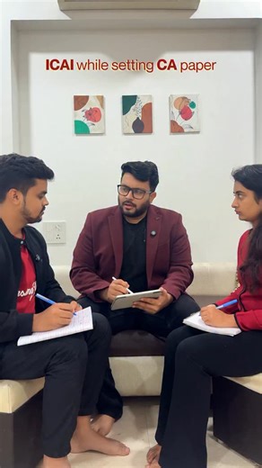 Mohnish Vora on Instagram: "Leaked footage of ICAI paper setting meeting 😂😭 Source: trust me bro This is just for fun, not to harm anyone’s feelings. #mvsir #carelatable #castudents #icai #camemes"
