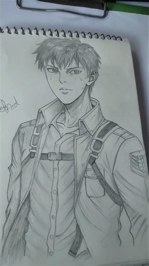 Bertolt Hoover drawing from attack on titan ✍️💀#animeart #attackontitan #howtodraw #viral #drawing