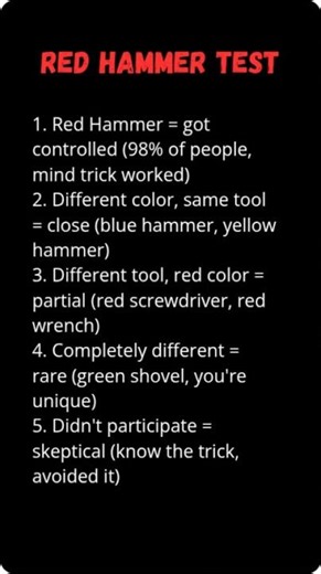 The Red Hammer Test: I Can Read Your Mind 🔨 #psychologyfacts #humanbehavior #viral