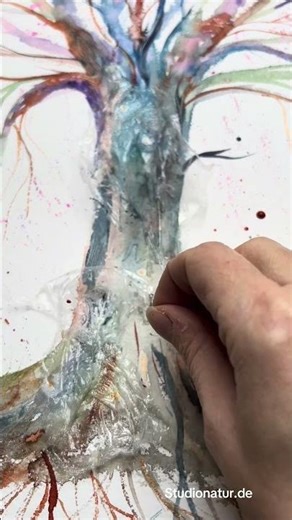 Tree watercolour painting ~ AQUARELL Baum #intuition #art #watercolor