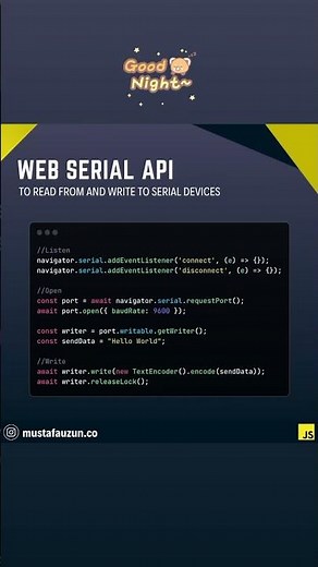 Javascript, Web Serial API #javascript