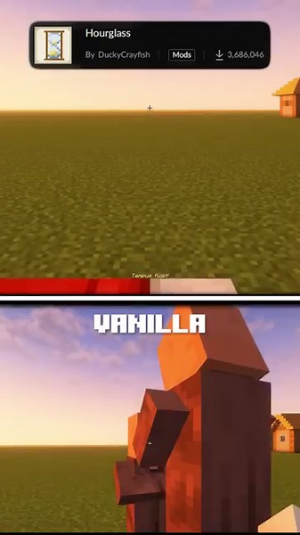 Minecraft Hourglass Mod vs Vanilla #shorts
