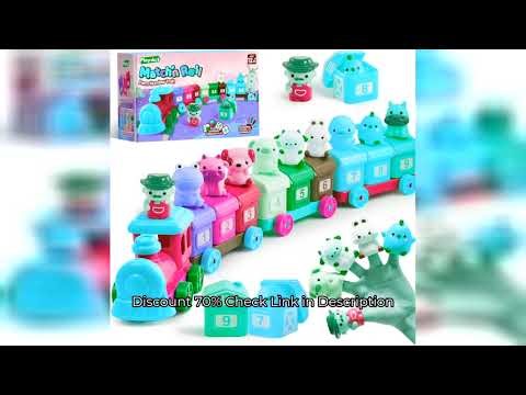 JOYFY Learning Farm Train Counting Matching & Sorting Montessori Including 9 Farm Animals for Baby
