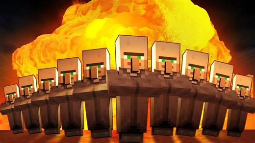 【中英/原创】紫衣恶魔在《我的世界》扔原子弹炸村民 What Happens if I Drop A Nuclear Bomb on MC Villagers