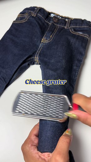 Here are 6 ways to distress your jeans. The tools I used were a cheese grater, dremel, sandpaper, eyebrow razor, knife and exacto knife. Fun and easy ways to customize your denim. #creatorsearchinsights #diy #rippedjeans #diyjeans #customizingjeans #howto #upcycledenim #jeanshack #customizedjeans #howtoripjeans #denimpants #cheesegraterjeans #dremel #rippedjeansdrip