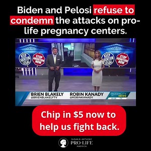 102K views · 2.4K reactions | The pro-life movement has been under attack ever since the Supreme Court struck down Roe v. Wade. The FBI is investigating hundreds of violent attacks against pro-life pregnancy centers. Chip in $5 to help the pro-life movement fight back! | SBA Pro-Life America | Facebook