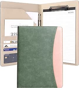 Padfolio Clipboard Folder Portfolio, QSWERNB Storage Clipboard with Cover for Legal Pad Holder Letter Size A4 Writing Pad for Business School Office Conference Notepad Clip Boards