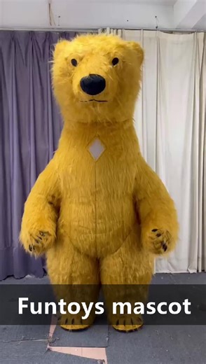 2024 Giant Inflatable Polar Bear Costume Adult Fur Plush Blow up Mascot Suit Animal Character Inflated Garment for Stage Props