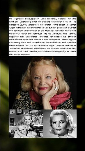 Gena Rowlands: Kunst, Wahrheit und ein stiller Abschied 🎬❤️