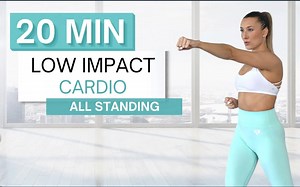 【fitbymik】20分钟低强度站立有氧燃脂训练｜无重复动作_哔哩哔哩_bilibili