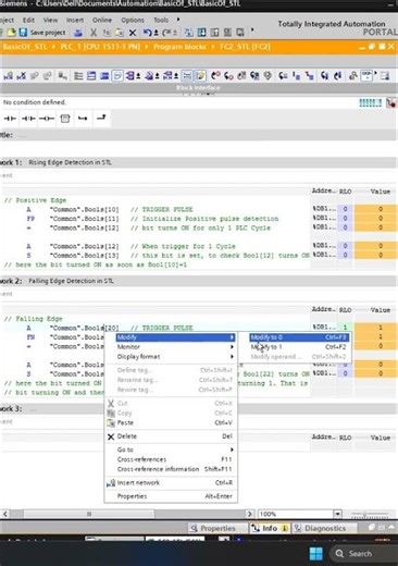 TIA Programming | How to Use Rising & Falling Edge Detection in STL | Siemens PLC Tutorial #plc