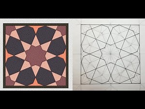 Easy Fourfold/Eightfold Geometry Pattern with ruler and compass Pattern#3