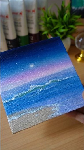 How To Draw a Relaxing Beach Scene / Seascape painting/ Acrylic Painting/Short