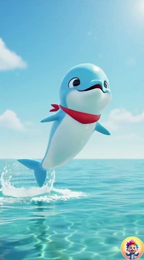 Splashy Little Dolphin Song🐬 | Cute Dolphin Cartoon Rhyme | Kids Animation | Nursery Rhymes for Kids