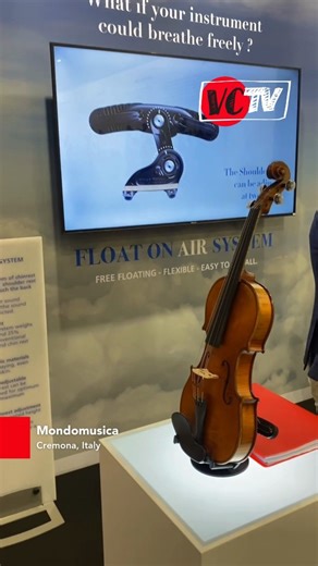 We’re coming to you from MondoMusica ( Cremona Musica ) in Cremona, Italy, with Patrick Schönherr from GEWA Strings . Each year, the exhibition presents the best of what is available in the world of stringed instruments. Wittner is presenting the brand new "Isny Float on Air" system of shoulder rest and chin rest. The free-floating shoulder allows for a natural vibration of the instrument. It is very light, individually adjustable, and made of anti-allergic materials. The chin rest can also be i