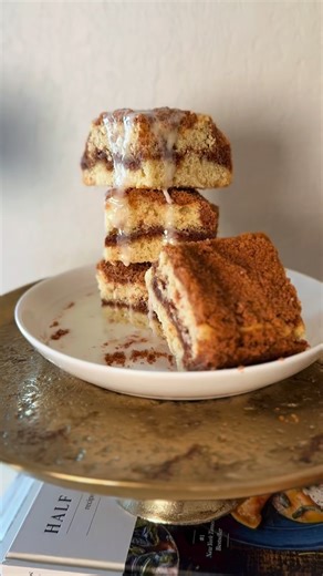 We’re having a wonderful time planning, making, tasting, and photographing our upcoming Thanksgiving menu. These coffee cakes slices will be sure to be a family favorite! Thanksgiving menu launches in 1 week! 🦃 #thanksgiving #bakery #michigan #desserts #coffeecake #holiday | Emmy’s Kitchen